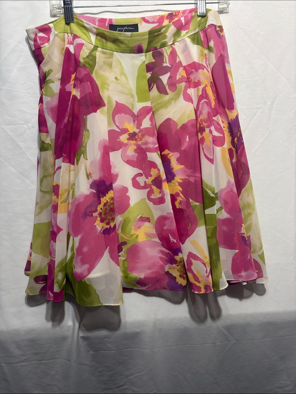 Josephine Pink & Green Floral Lined Full Skirt